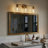 Luster Three Lights Vanity Armed Sconce Clear Glass Satin Brass Metal