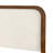 Anna Mid-Century Modern Acacia Wood Platform Bed with Upholstered Headboard-120979282