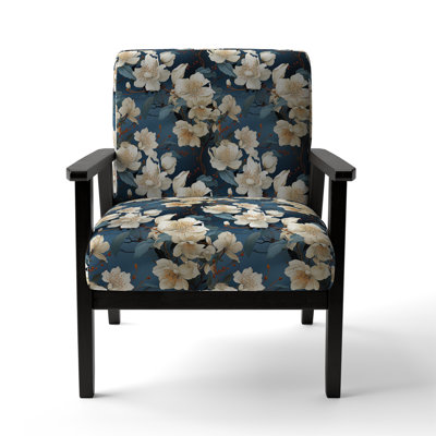 Fauteuil d'appoint rembourré Asian Blue Orchids