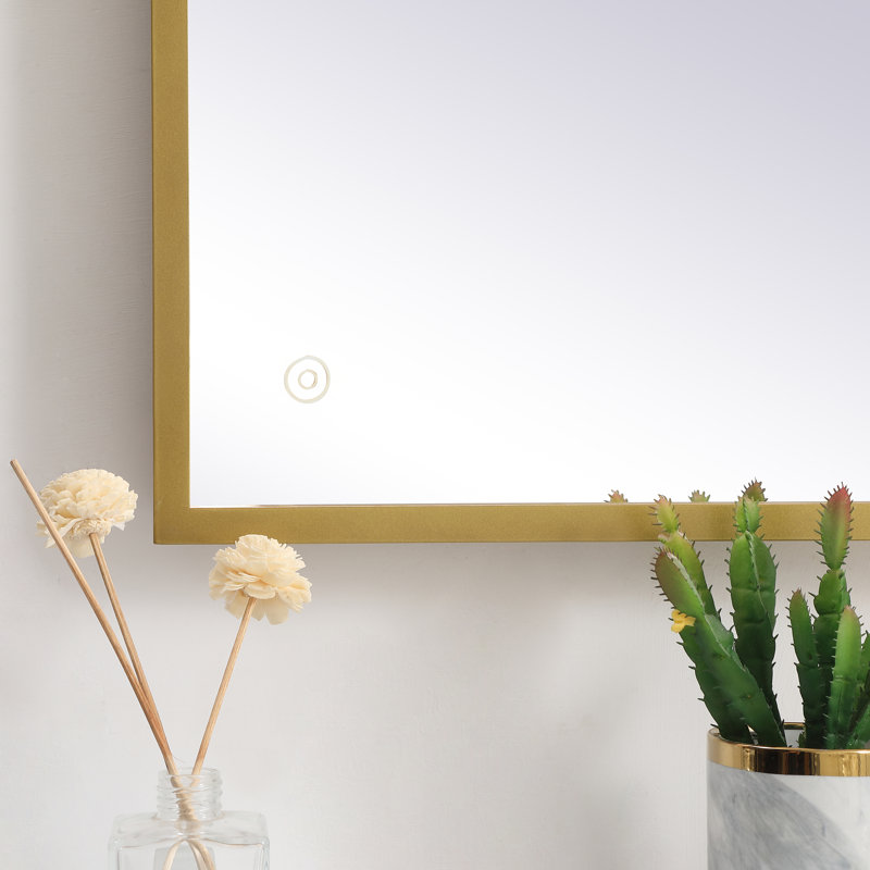 Miroir Piche Inch avec température de couleur réglable 3000K / 4200K / 6400K, Laiton, 20 po x 36 po