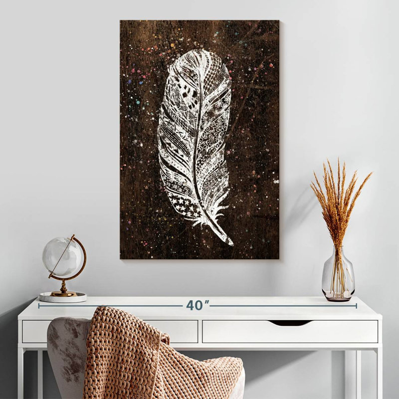 Plume de bohème blanche Kerner, H 30 po x l 20 po