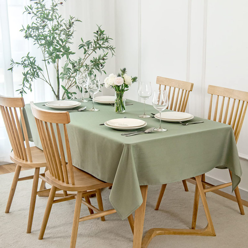 Faux Linen Texture Tablecloth Stain Resistant Waterproof Wrinkle Resistant Table Cloth, Fabric Decoration, Rectangle 60 X 120 Inch, Sage Green