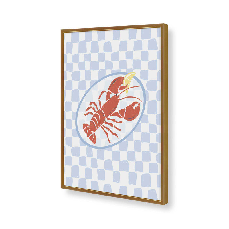 «Fresh Lobster I» par Garima Dhawan, reproduction d'art sur toile, H 16 po x l 12 po, Doré