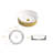 MEJE 16.75" Luxury Golden/Silver Stripe Round Art Basin, Bathroom Vessel Sink with Pop Up Drain-92561644