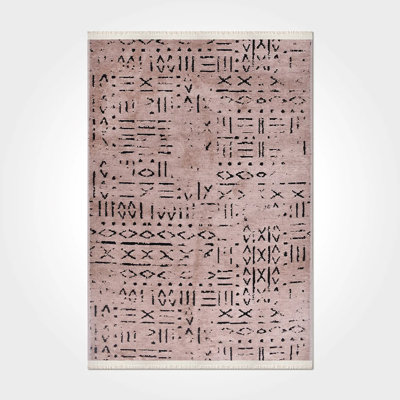 Dennisport Mink Modern Polyester Area Rug Easy to Clean