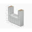 Meuble-lavabo double 78 po avec comptoir en quartz de Carrare et armoires en lin-2139667909