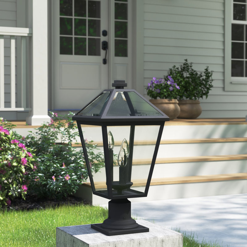 Anaye Lantern Head, Black, Beveled, 20.5" H x 10" W x 10" D