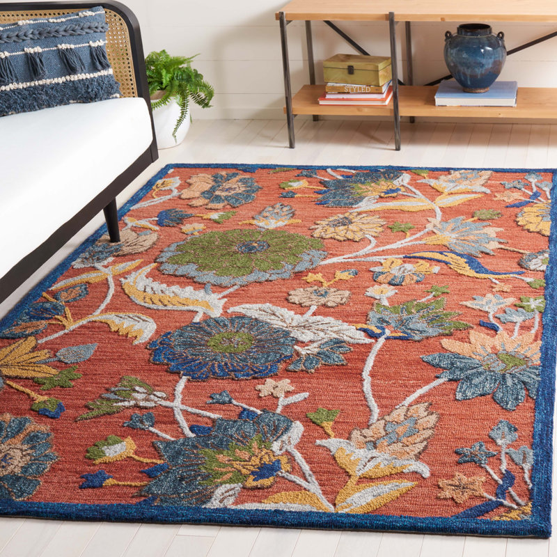 Tapis floral en laine Daundra, Rectangle 5 pi x 8 pi