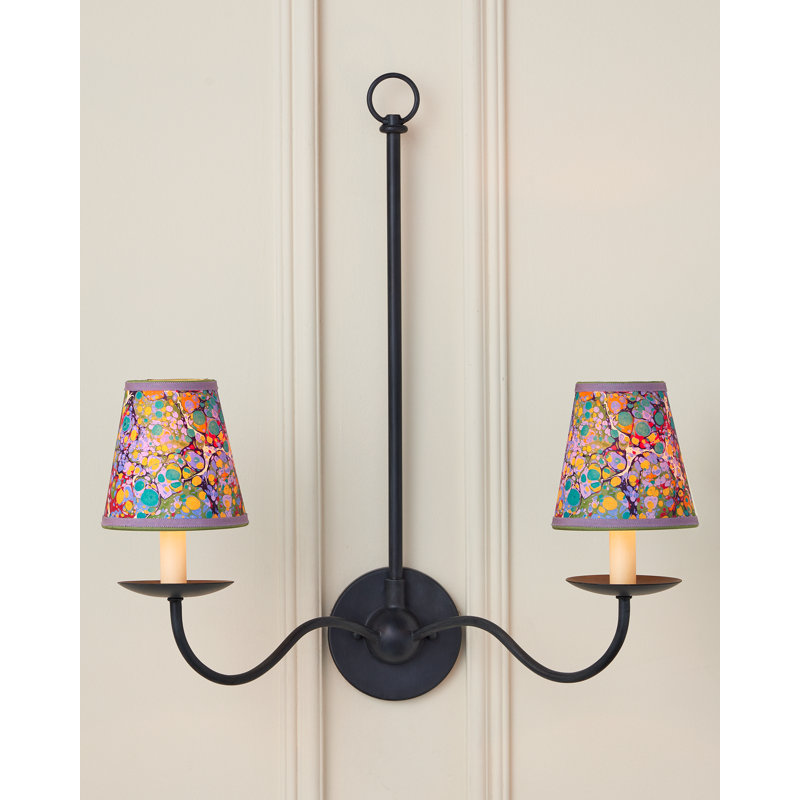Marble Multi-Color Paper Tapered Chandelier Shade