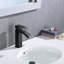 Robinet de lavabo de salle de bain noir mat, robinet de lavabo à poignée simple avec bonde escamotable (avec trop-plein)-127302774