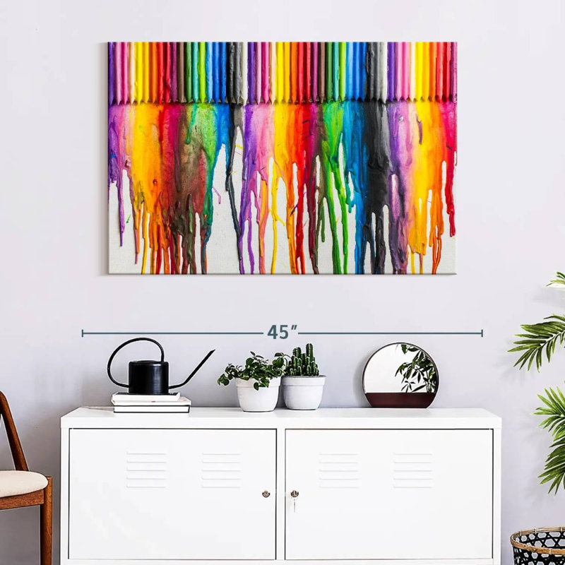 Melting Crayon Canvas Print, 26" H x 39" W x 1.25" D