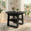 Table de salle à manger extensible ronde 43,3 "à 59" pour 4-6, table de cuisine ronde à ovale avec rallonge rabattable intégrée, base stable en H et tablette de rangement-230450420
