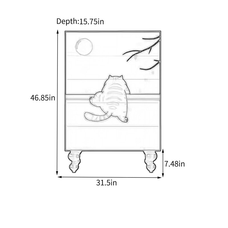 Armoire de rangement élégante à cinq tiroirs