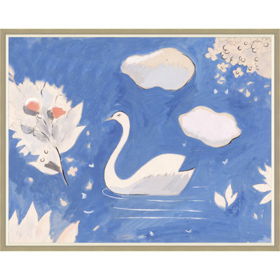 Swan In Lake Print by Paule Marrot
