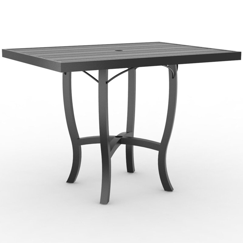 Table de parasol rectangulaire à hauteur de comptoir, Blanc mat