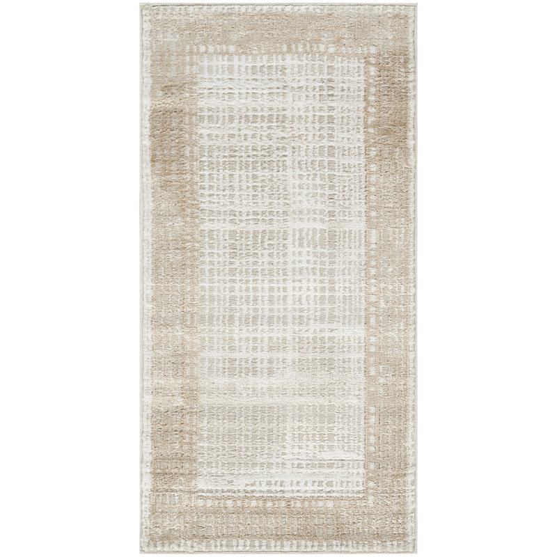 Leuchte 2' x 4' Ivory Beige Modern Indoor Rug, Runner 2' x 4'