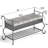 Rustic, Industrial, Step Stool Bench For Entryway, Black Upholstery, Metal Frame, Shelf Storage, Comfortable Seating, Small Spaces Upholstered Rectangular Bench, Silver Accents, Fabric And