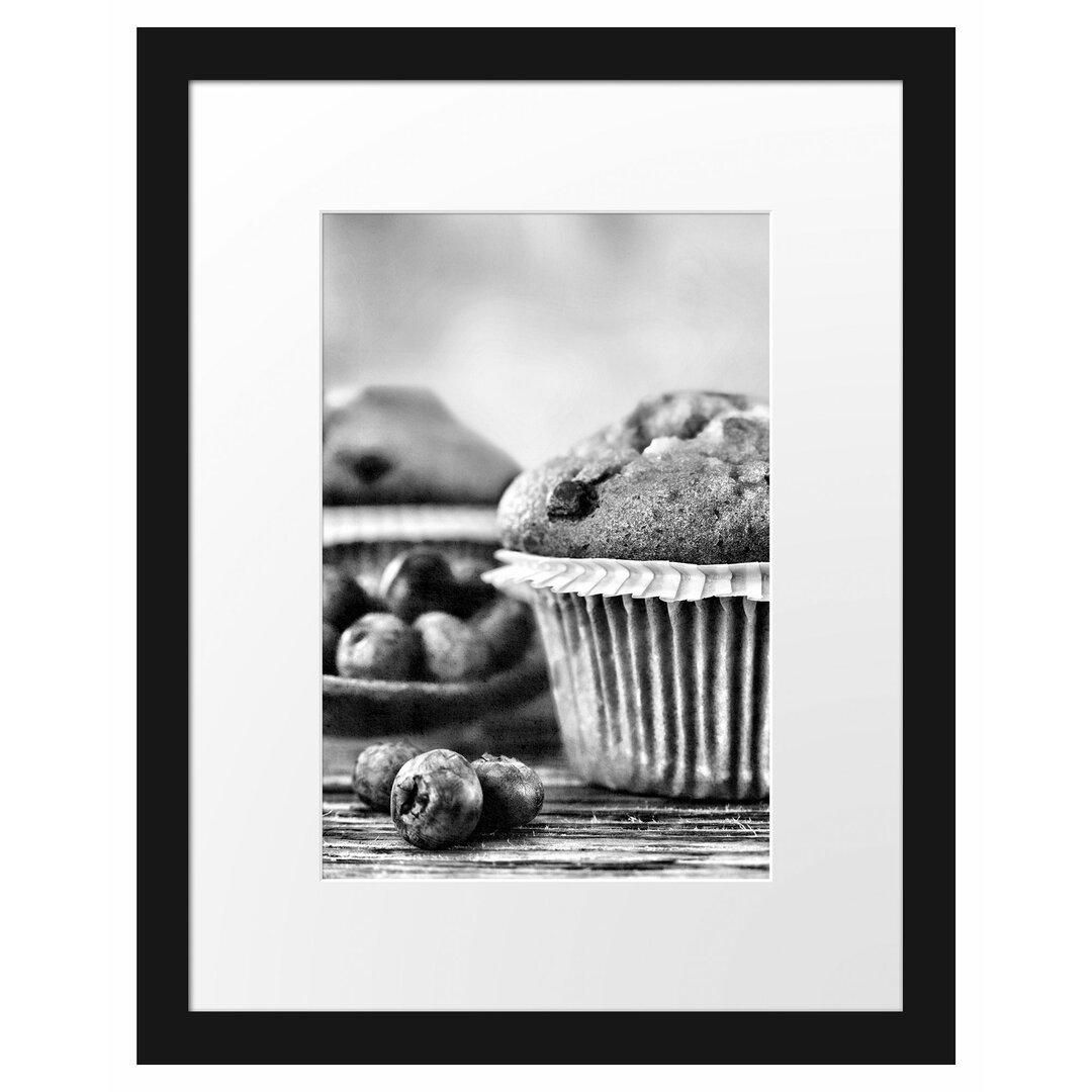 Gerahmtes Poster Muffins Blaubeeren