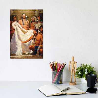 White Buffalo Robe Ii By David Mann - Wrapped Canvas Painting by David Mann - Wrapped Canvas Painting