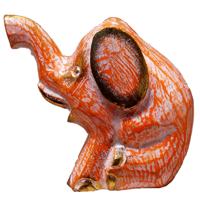 Caffey Animals Figurines & Sculptures, 4" H x 5" W x 4" D, Orange
