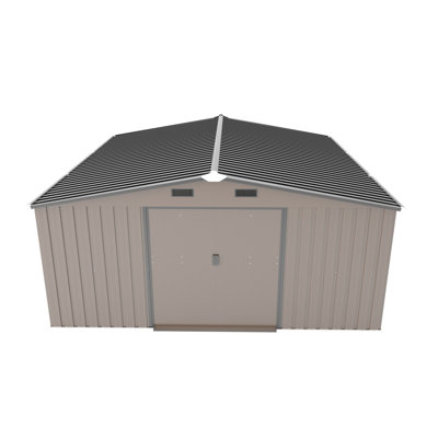 Color-Coated Steel Tool Shed With Surface Protective Film And Two Skylights, Suitable For Use As A Tool Storage Room, Bicycle Shelter, Utility Room, Or Pet House.