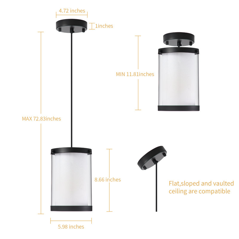 Luminaire suspendu pour îlot de cuisine, Matte Black