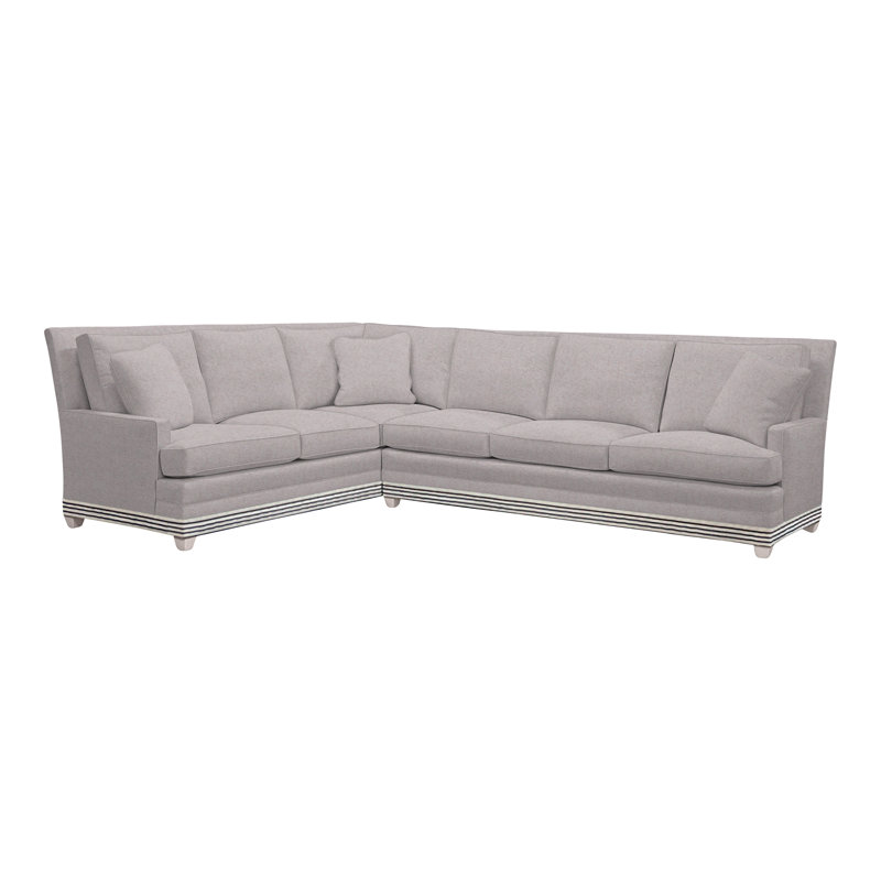 Riverside Upholstered L-Shaped Sectional Symmetrical, Nadia Linen Polyester, Dove Gray, No