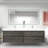 83.4'' Double Bathroom Vanity with Acrylic Top-75263148
