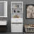 Tall Bathroom Cabinet With Laundry Basket, Freestanding Cabinet With Doors, Storage Space Tilt-Out Laundry Hamper-1839794978
