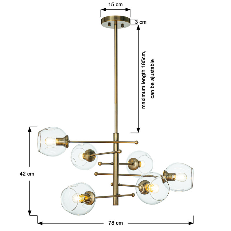 Aaeesha 6-Light Sputnik Chandelier