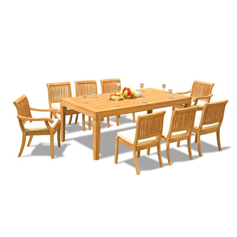 Ensemble repas 9 pièces teck Matamoros