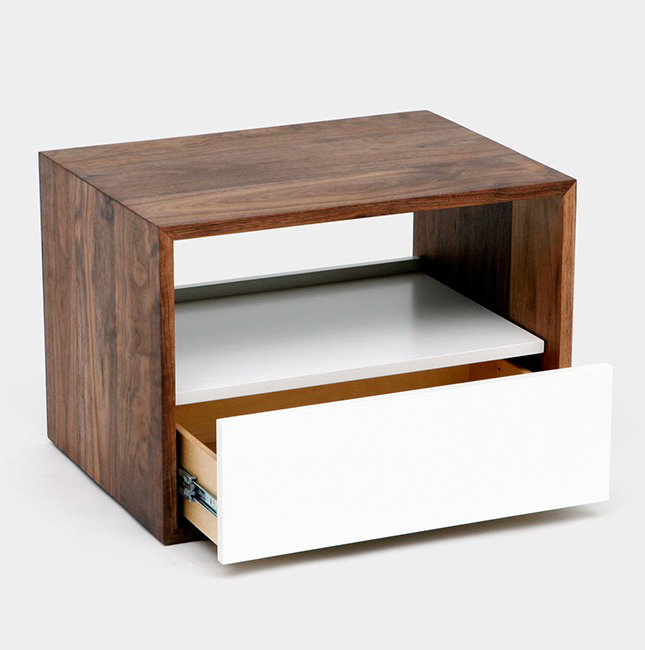 THN 1 - Drawer Solid Wood Nightstand, White