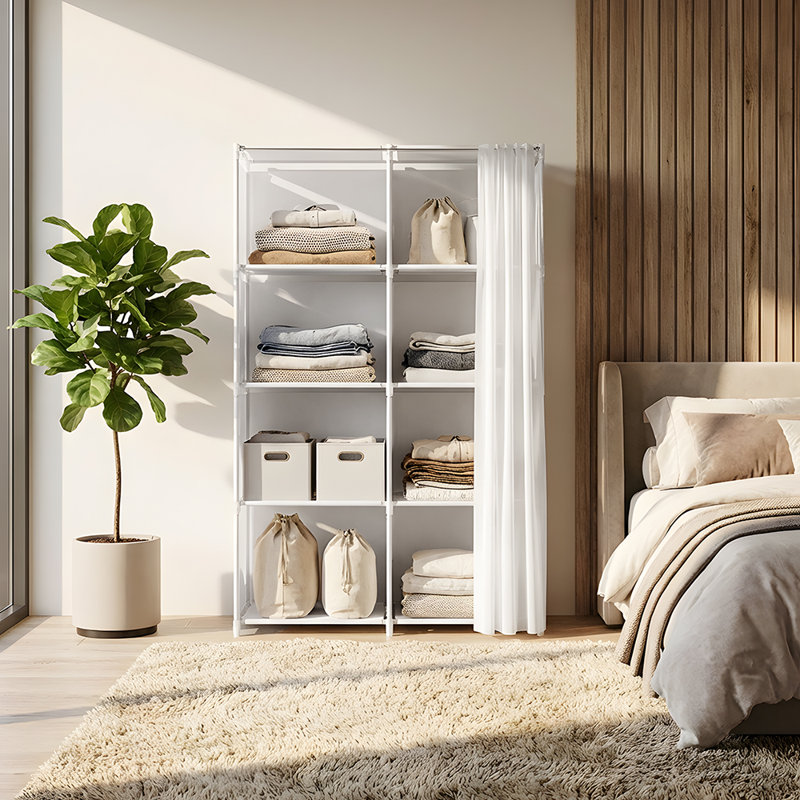 80cm Portable Wardrobe, White