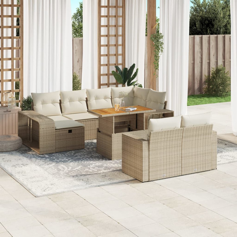 Ensemble de canapé de jardin en rotin PE Vidaxl
