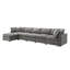 Lit en chenille 6 places, modulaire avec, combinaison, coussin en éponge, économiseur d'espace dans le salon, canapé modulaire gris, convertible en canapé-lit, rembourré Essential, épargnant,-121077276