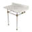 Kingston Brass Templeton 36-Inch Carrara Marble Vanity Top with Clear Acrylic Legs (8-Inch, 3-Hole)-29273605