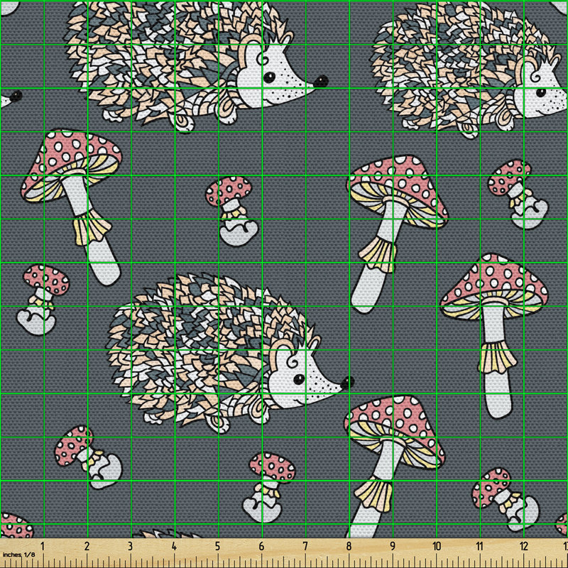 Choinski Forest Animal with Mushrooms Cartoon Multi-Purpose Fabric