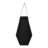 18x1.6x31.5" Black and Silver Hexagonal Wall Mirror with Hanging Leather Strap