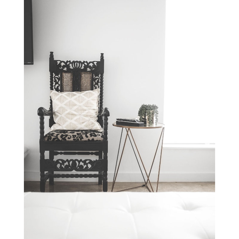 Chylie Mirrored Glass Top End Table, Gold