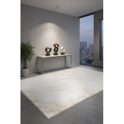 Tapis blanc tissé Mosso