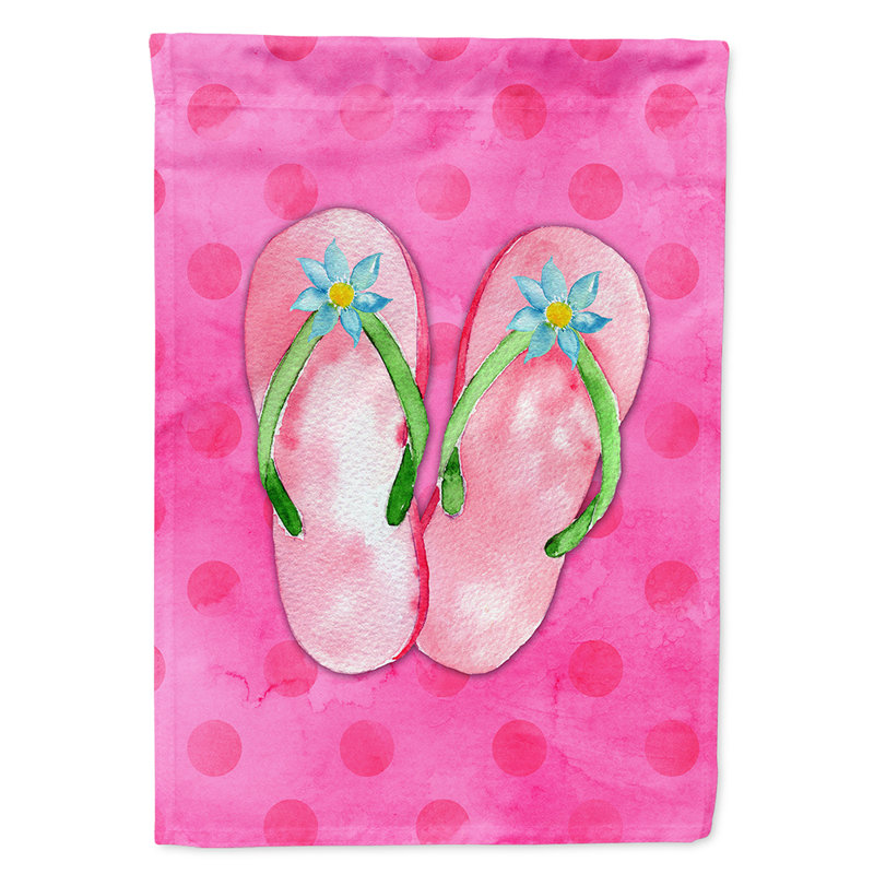 Polkadot à deux côtés en polyester 15 x 11 po flip drapeau de jardin, Rose