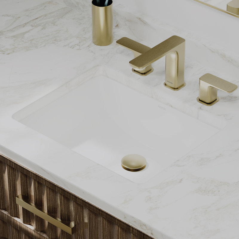 Karran Valera 18" Rectangular Undermount Vitreous China Bathroom Sink in White