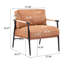 Option de siège moderne de 27,64 po avec rembourrage généreux pour la détente, structure en métal et éléments décoratifs en bois, convient à différents espaces de bureau, largeur de 30,6 po, fauteuil à coussin souple de 21,14 lb-448064393