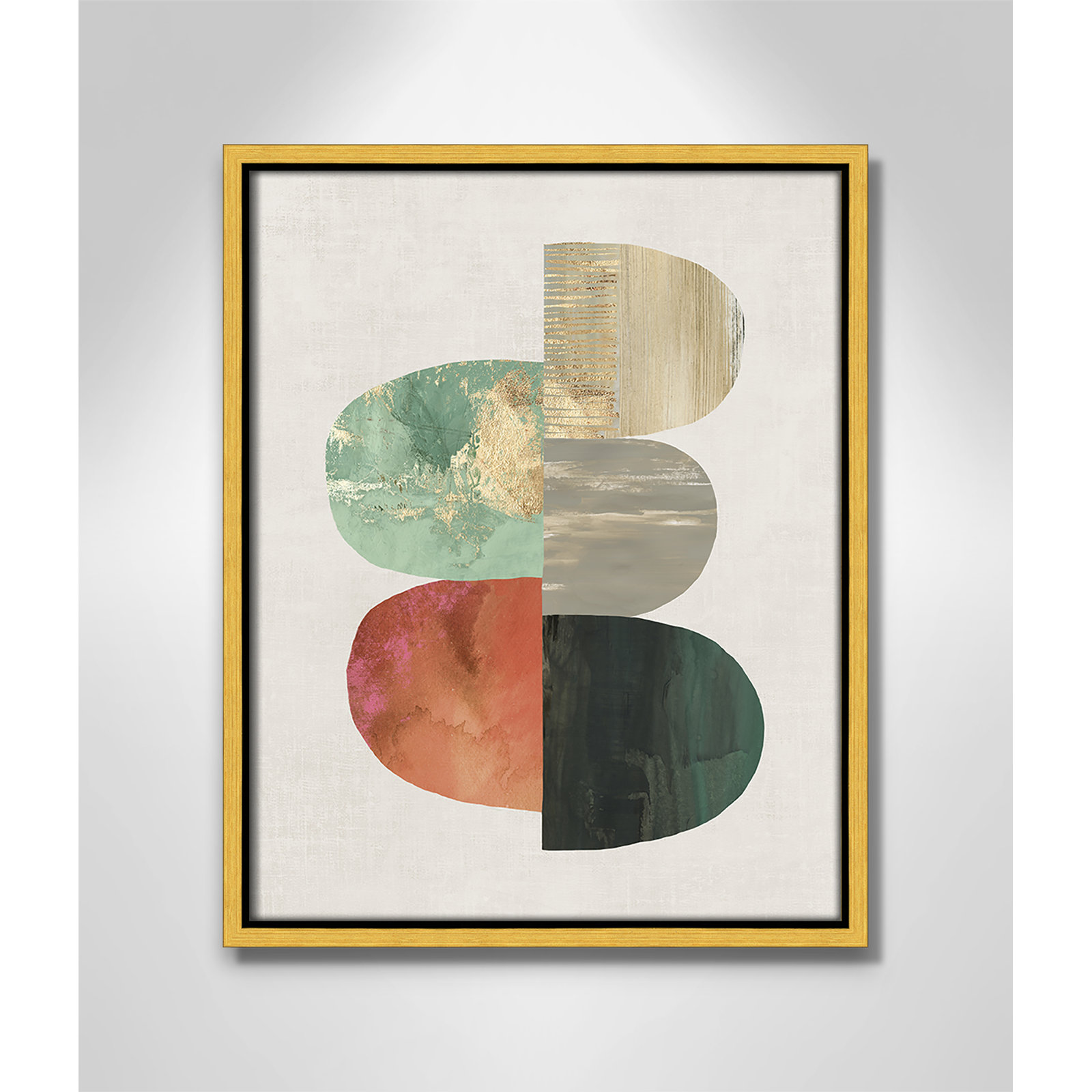 Evolving Energy I - Painting Print, Picture Framed Canvas, 15.5" H x 12.5" W, Gold