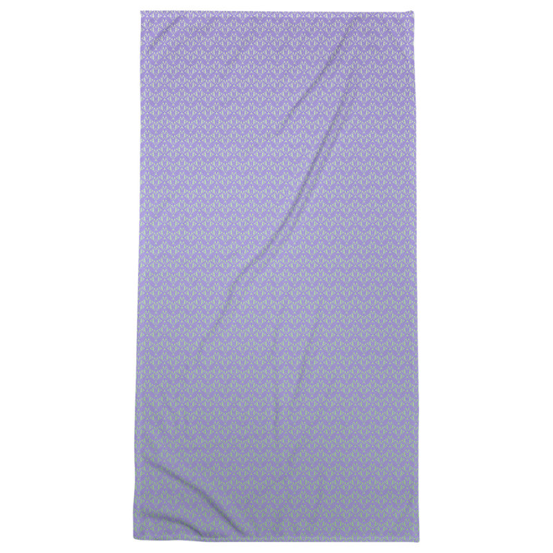 Katelyn Elizabeth Cotton Blend Beach Towel, Purple/Green