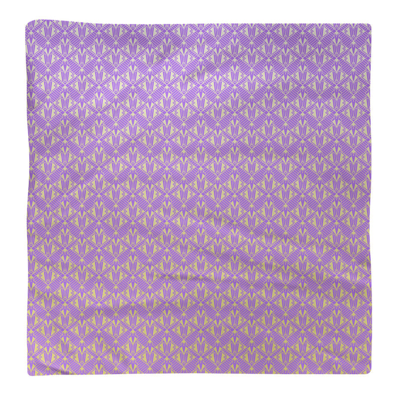 Serviette de coton art déco classic, Mauve / Jaune, Sergé de polyester, H 0,1 po x l 10 po x P 10 po