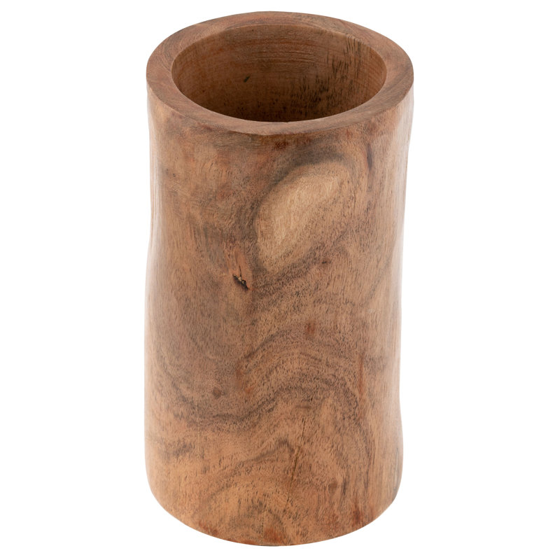 SIERRA WOOD VASES  NATURAL LARGE (S22), 4" H x 7" W x 4" D