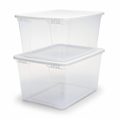 Contenant de rangement en plastique empilable Homz