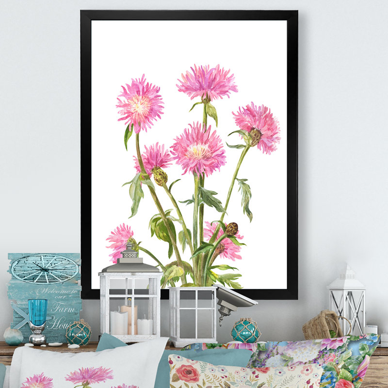 Décoration florale rose sur toile, Cadre photo noir, H 20 po x l 12 po x P 1 po