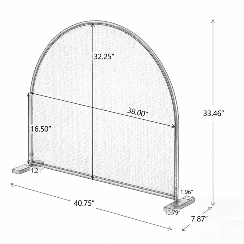 Pare-étincelles en métal arqué autoportant avec barrière anti-étincelles à mailles fines pour une protection optimale contre les feux de bois intérieurs
